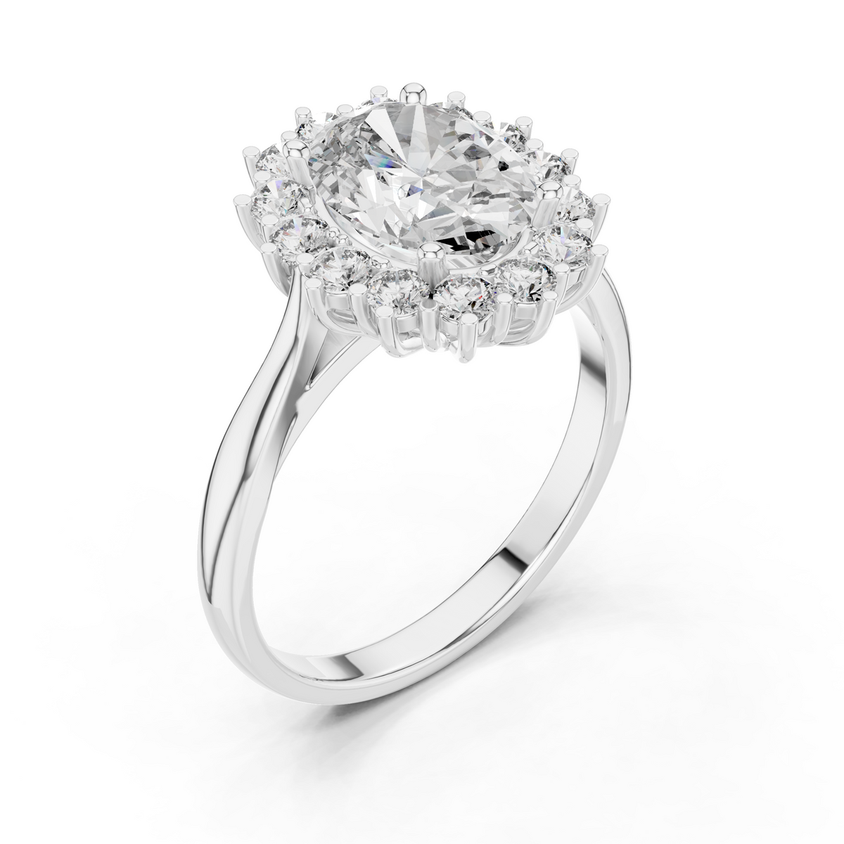 Seraphielle Oval Halo Lab Grown Diamond Engagement Ring