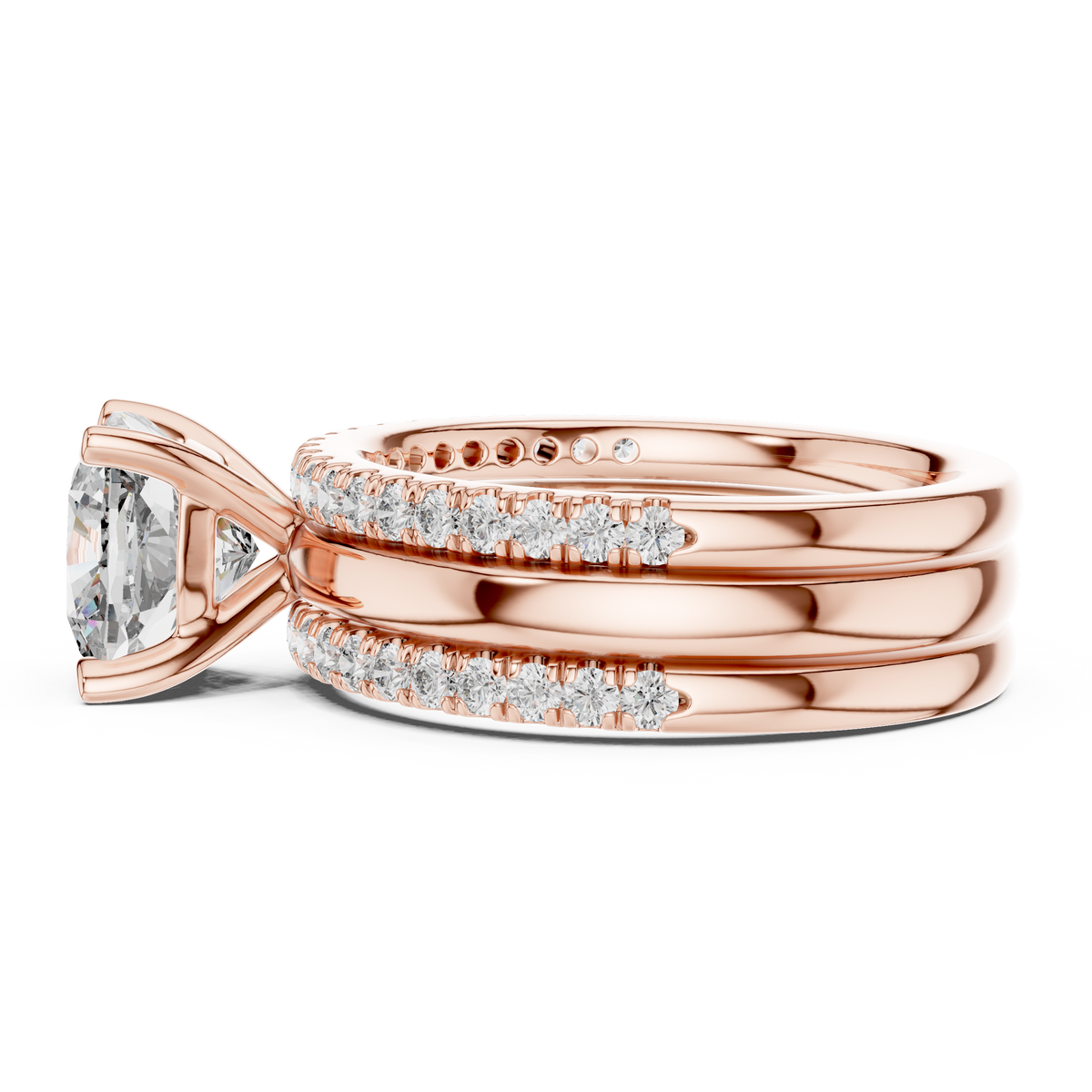 Bellavere Cushion-Cut Lab Grown Diamond Bridal Ring.