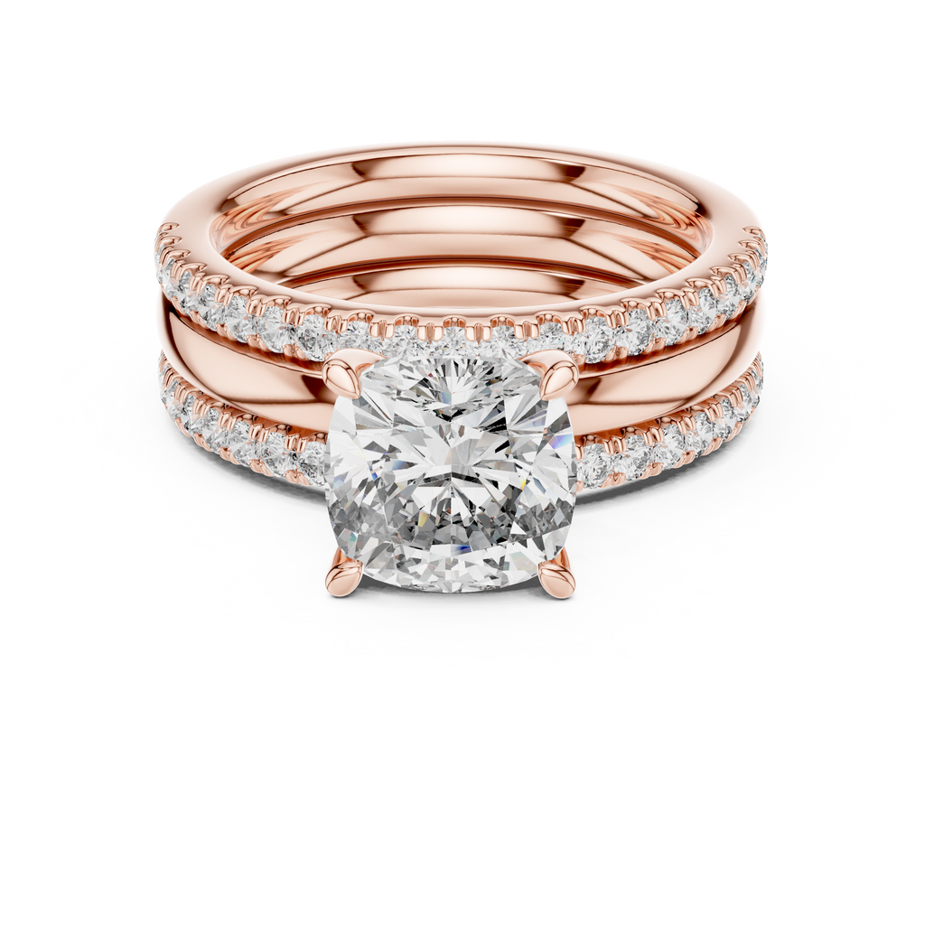 Bellavere Cushion-Cut Lab Grown Diamond Bridal Ring.