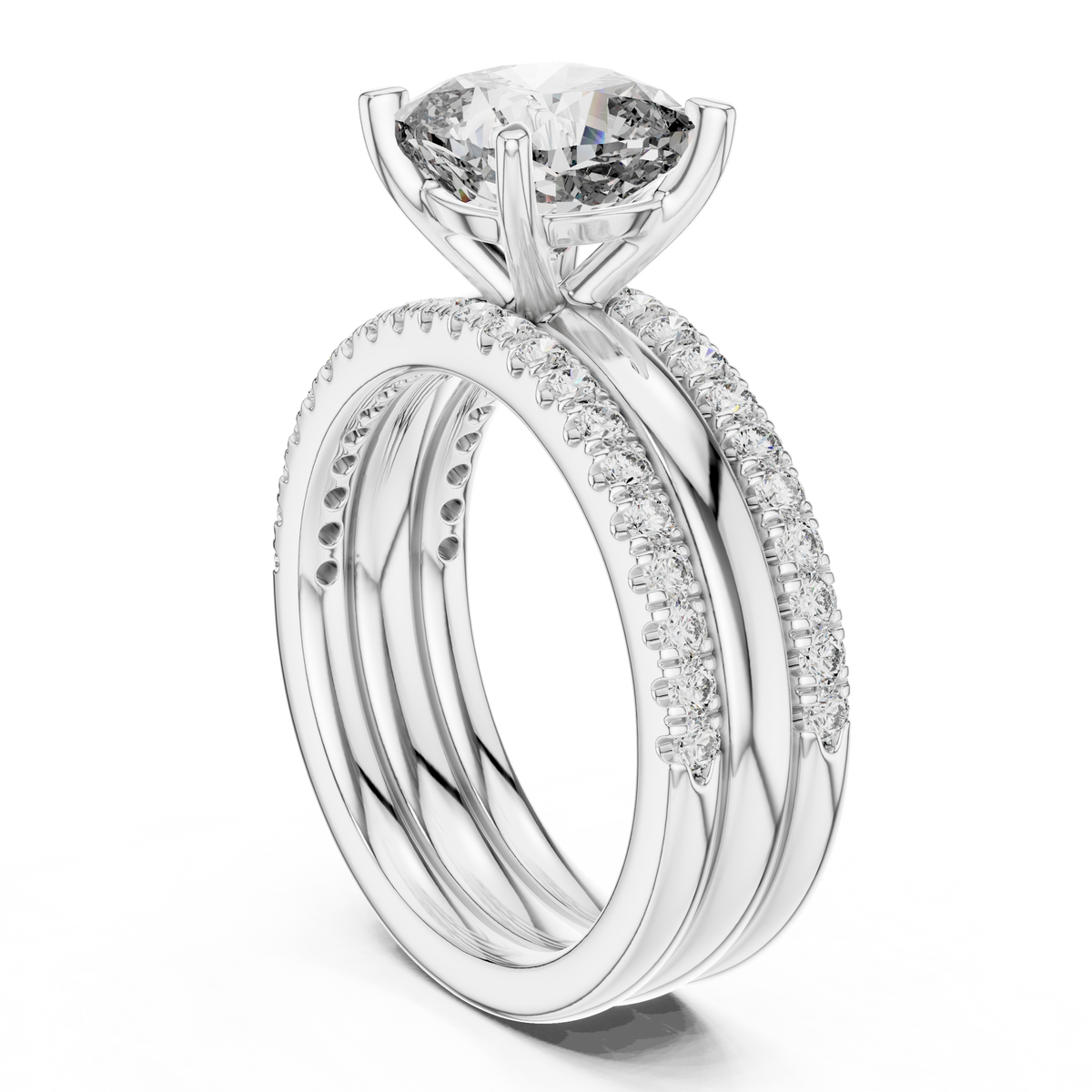 Bellavere Cushion-Cut Lab Grown Diamond Bridal Ring.