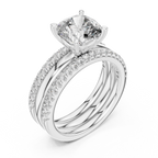 Bellavere Cushion-Cut Lab Grown Diamond Bridal Ring.