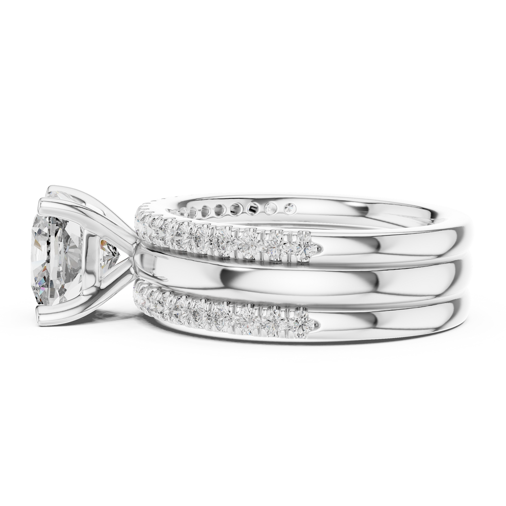 Bellavere Cushion-Cut Lab Grown Diamond Bridal Ring.