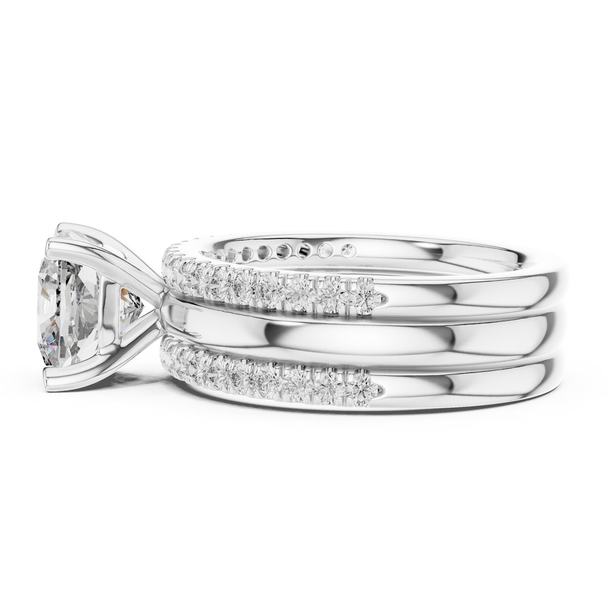 Bellavere Cushion-Cut Lab Grown Diamond Bridal Ring.