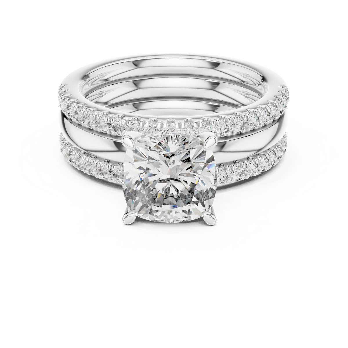 Bellavere Cushion-Cut Lab Grown Diamond Bridal Ring.