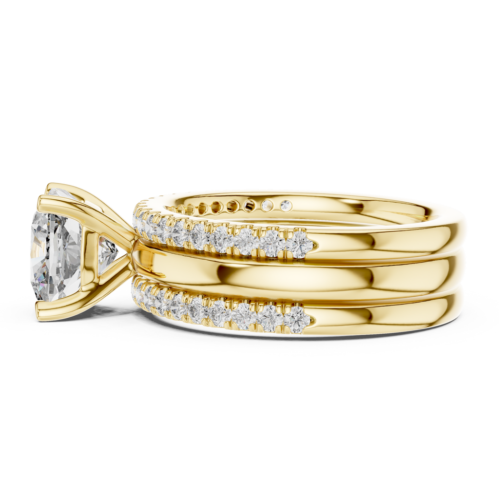 Bellavere Cushion-Cut Lab Grown Diamond Bridal Ring.