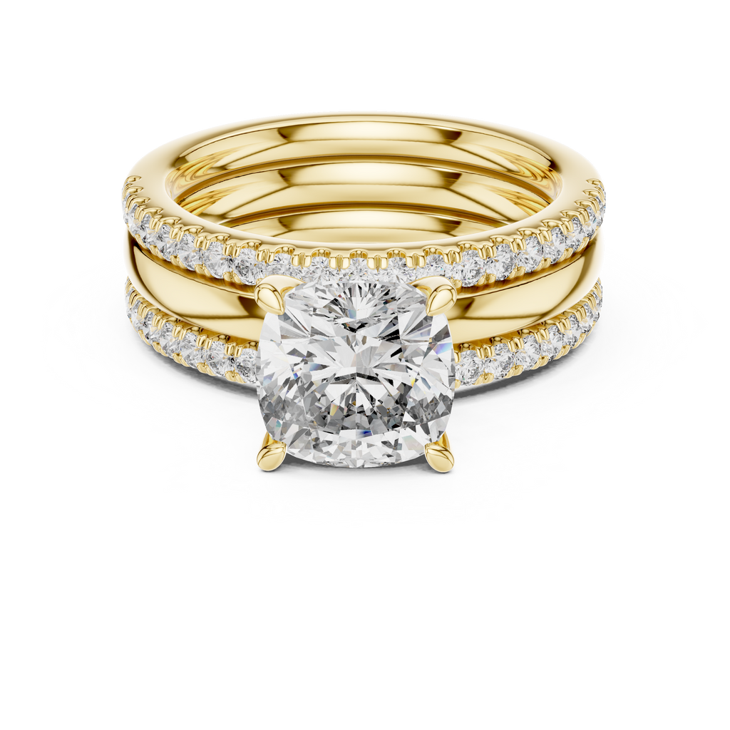 Bellavere Cushion-Cut Lab Grown Diamond Bridal Ring.