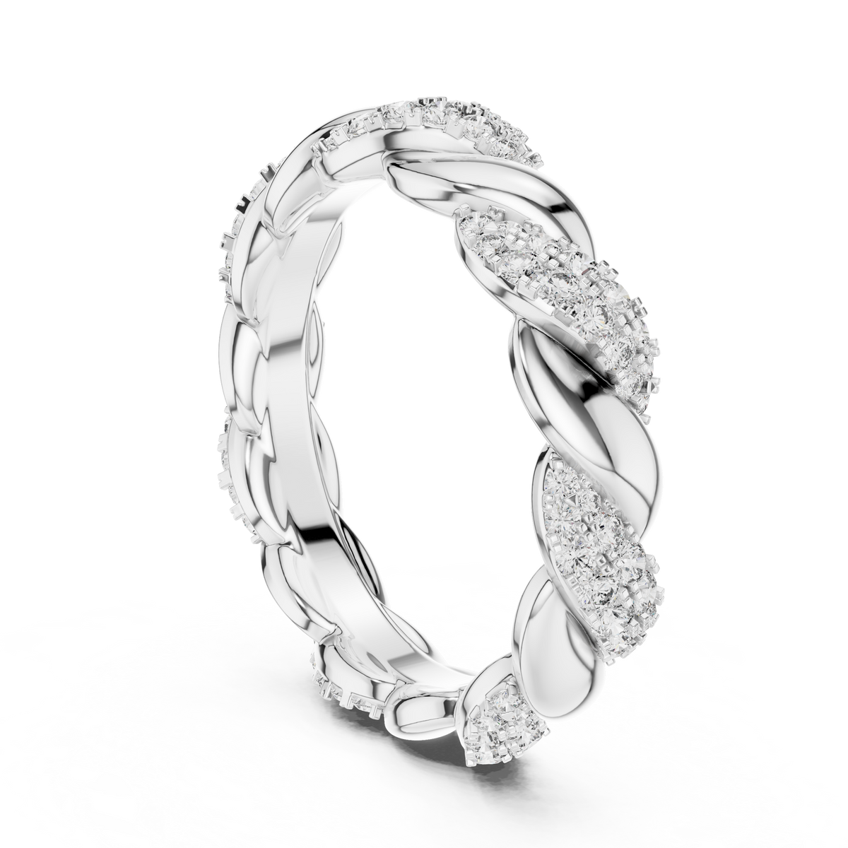 Coralisse Twisted Pavé Lab Grown Diamond Band Ring