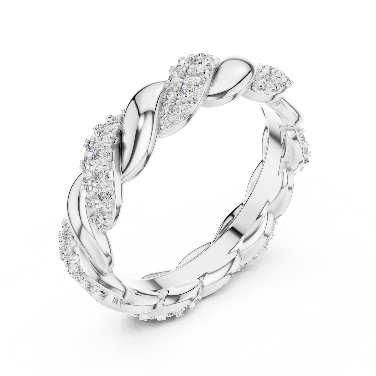 Coralisse Twisted Pavé Lab Grown Diamond Band Ring