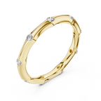 Ein handmodelliertes Wellenband mit bündig gefassten Diamantakzenten