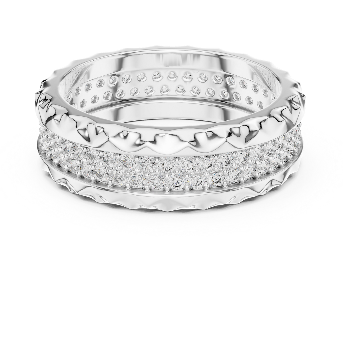 Marcelline Pavé Geometric Lab Grown Diamond Band Ring