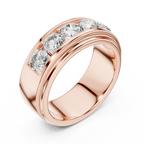Valencia Five-Stone Round Lab Grown Diamond Gold Band