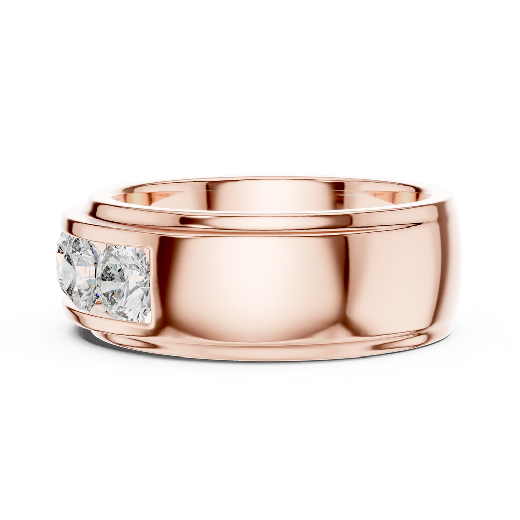 Valencia Five-Stone Round Lab Grown Diamond Gold Band