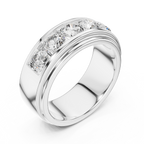 Valencia Five-Stone Round Lab Grown Diamond Gold Band