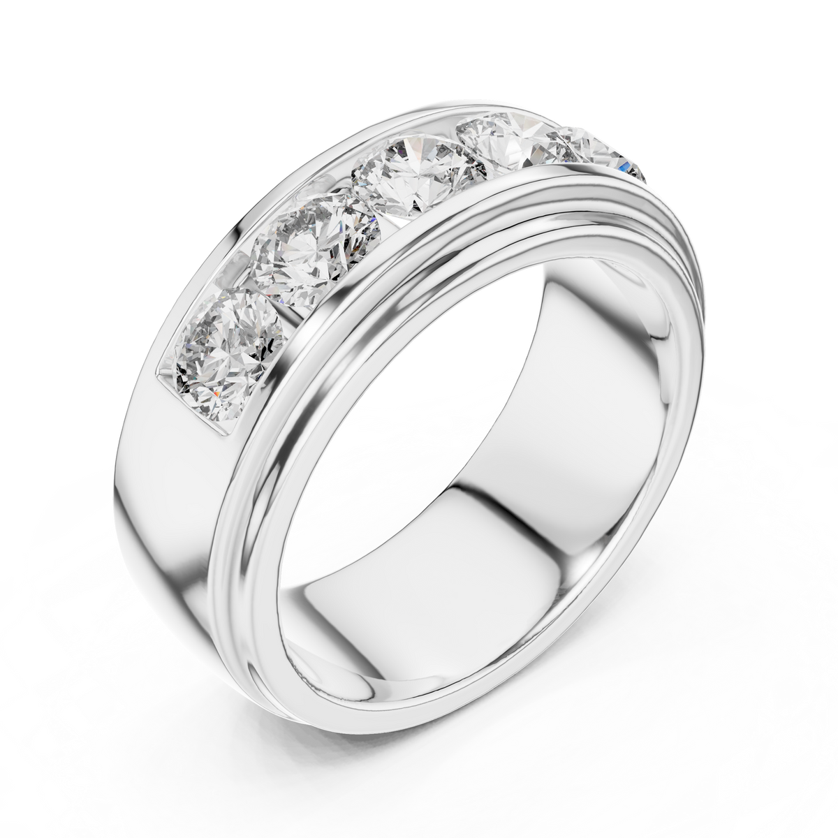 Valencia Five-Stone Round Lab Grown Diamond Gold Band