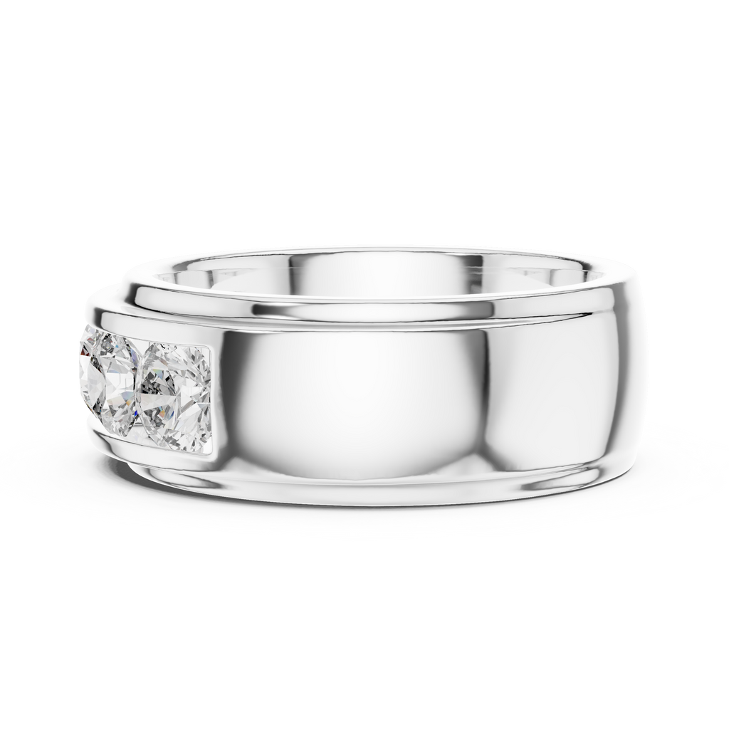 Valencia Five-Stone Round Lab Grown Diamond Gold Band