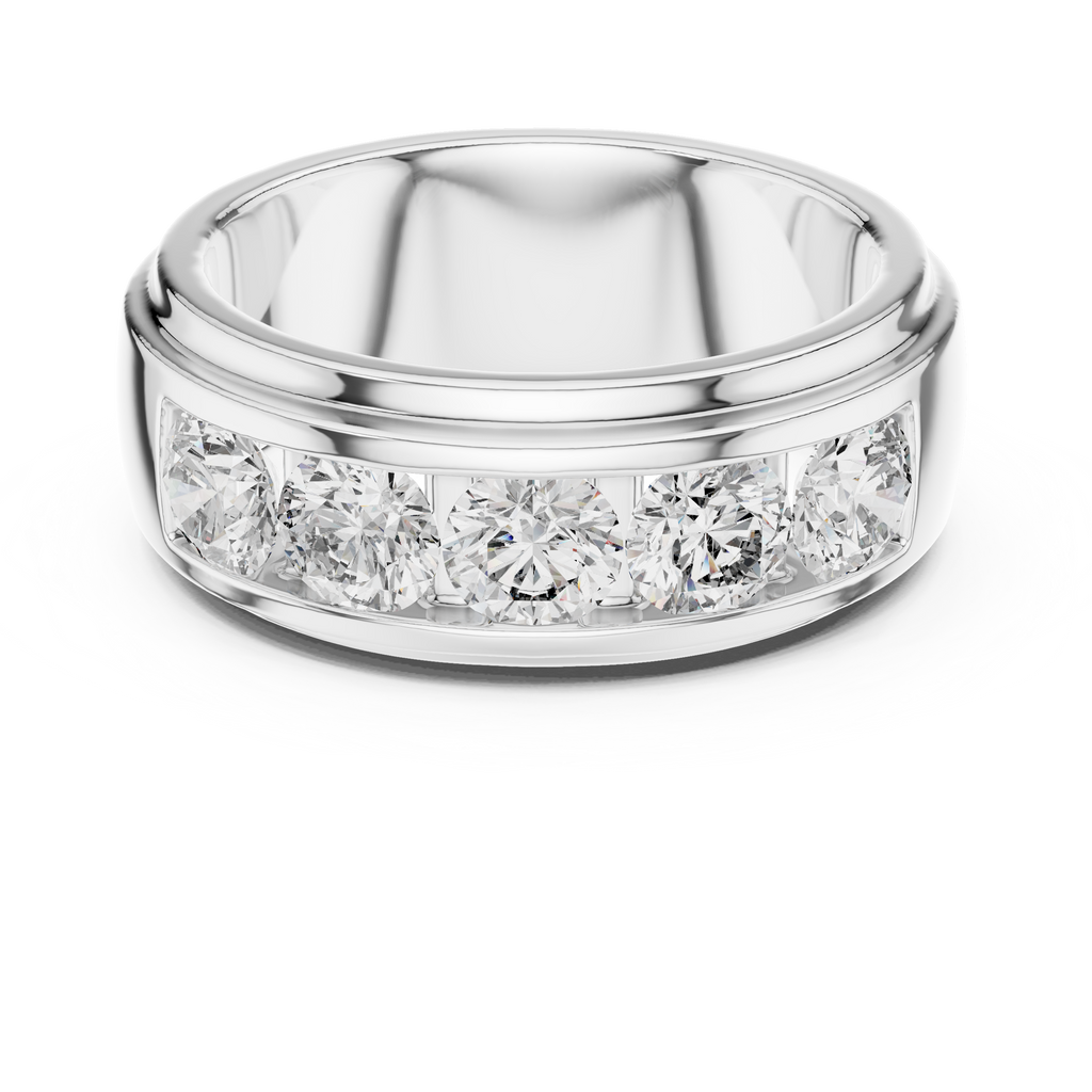 Valencia Five-Stone Round Lab Grown Diamond Gold Band