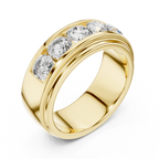 Valencia Five-Stone Round Lab Grown Diamond Gold Band