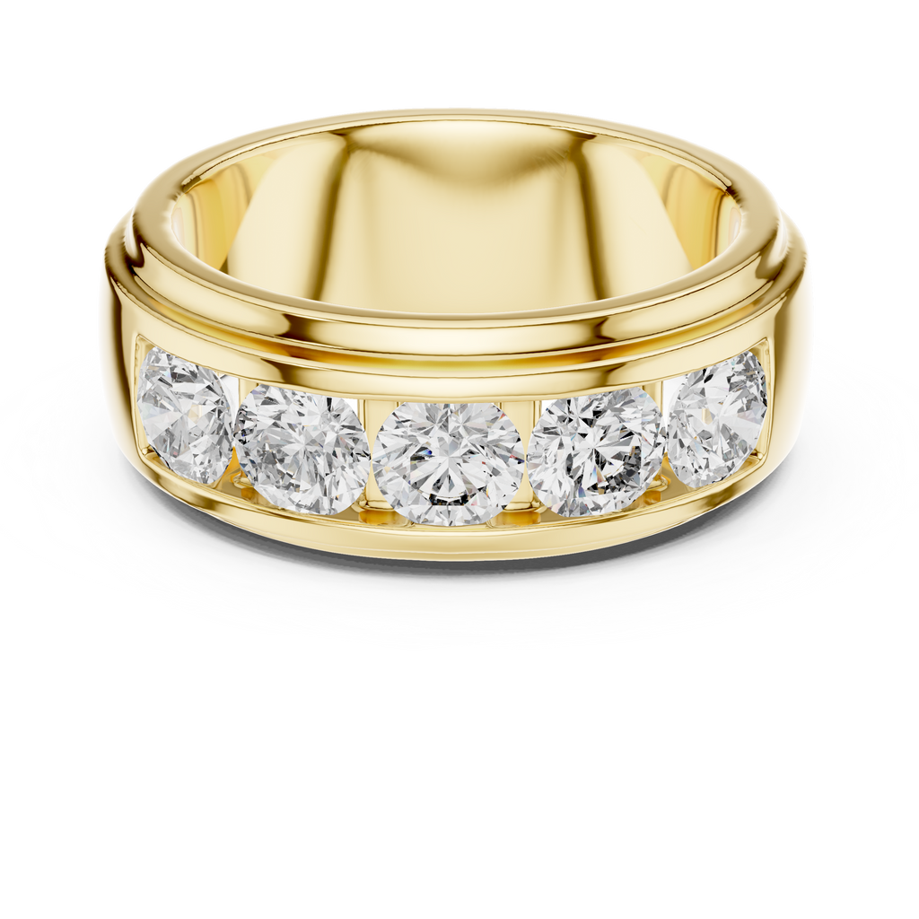 Valencia Five-Stone Round Lab Grown Diamond Gold Band
