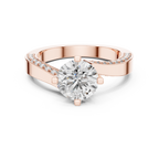Brillanter runder Diamant auf einem modernen Diamantring mit Kanalfassung