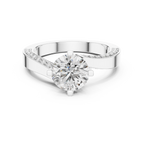 Brillanter runder Diamant auf einem modernen Diamantring mit Kanalfassung