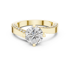 Brillanter runder Diamant auf einem modernen Diamantring mit Kanalfassung