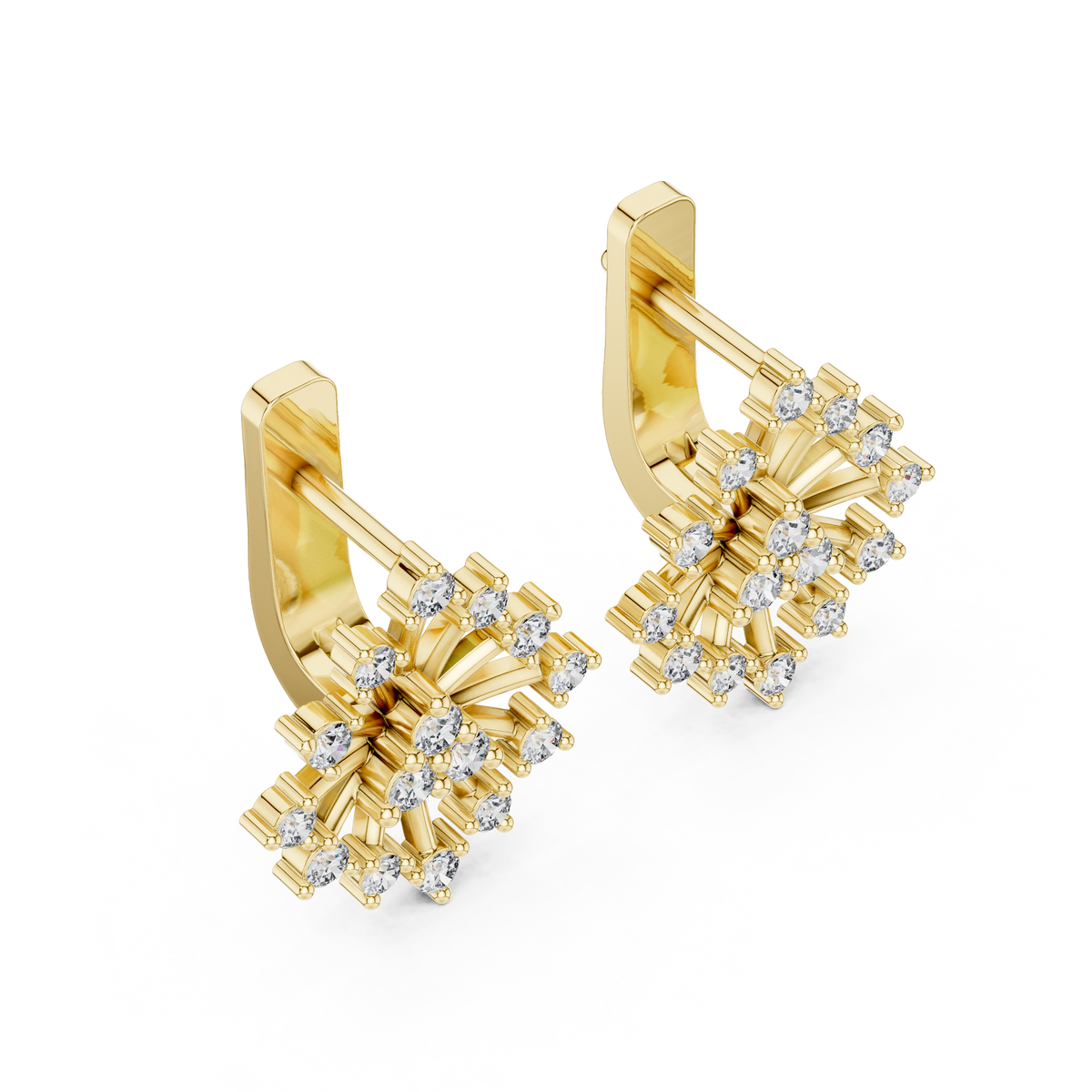 Celestara Starburst Lab Grown Diamond Drop Earrings