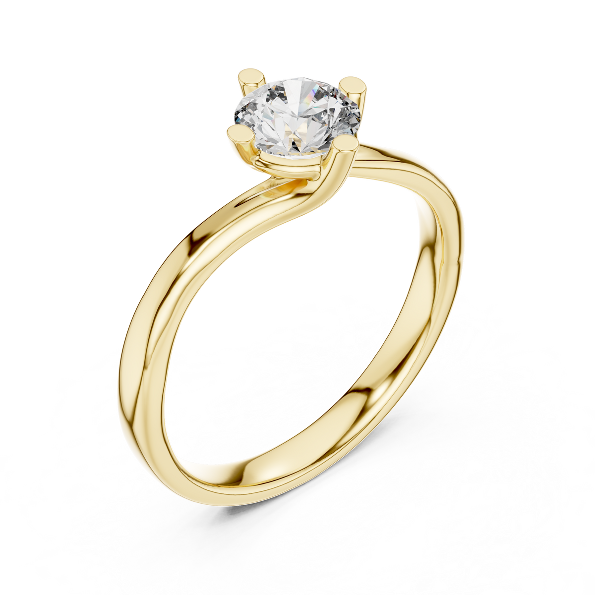 A Brilliant Round Diamond in a Fluid Bypass Setting