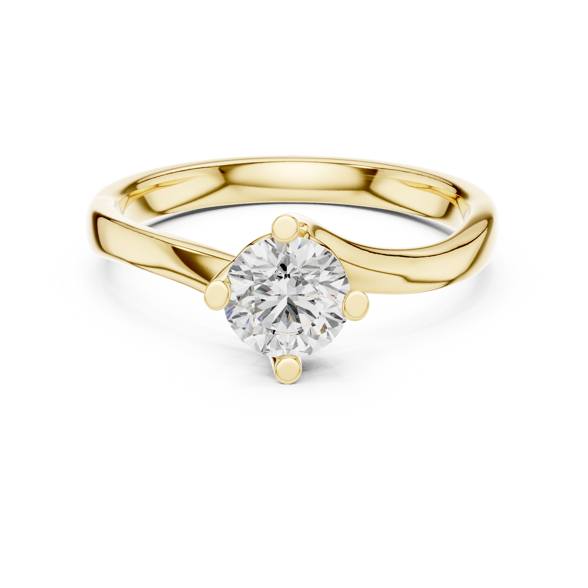 A Brilliant Round Diamond in a Fluid Bypass Setting