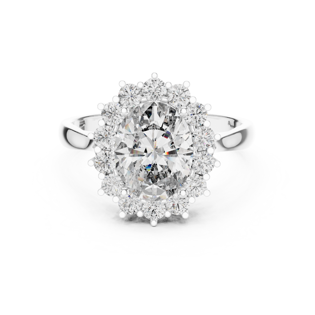 Seraphielle Oval Halo Lab Grown Diamond Engagement Ring