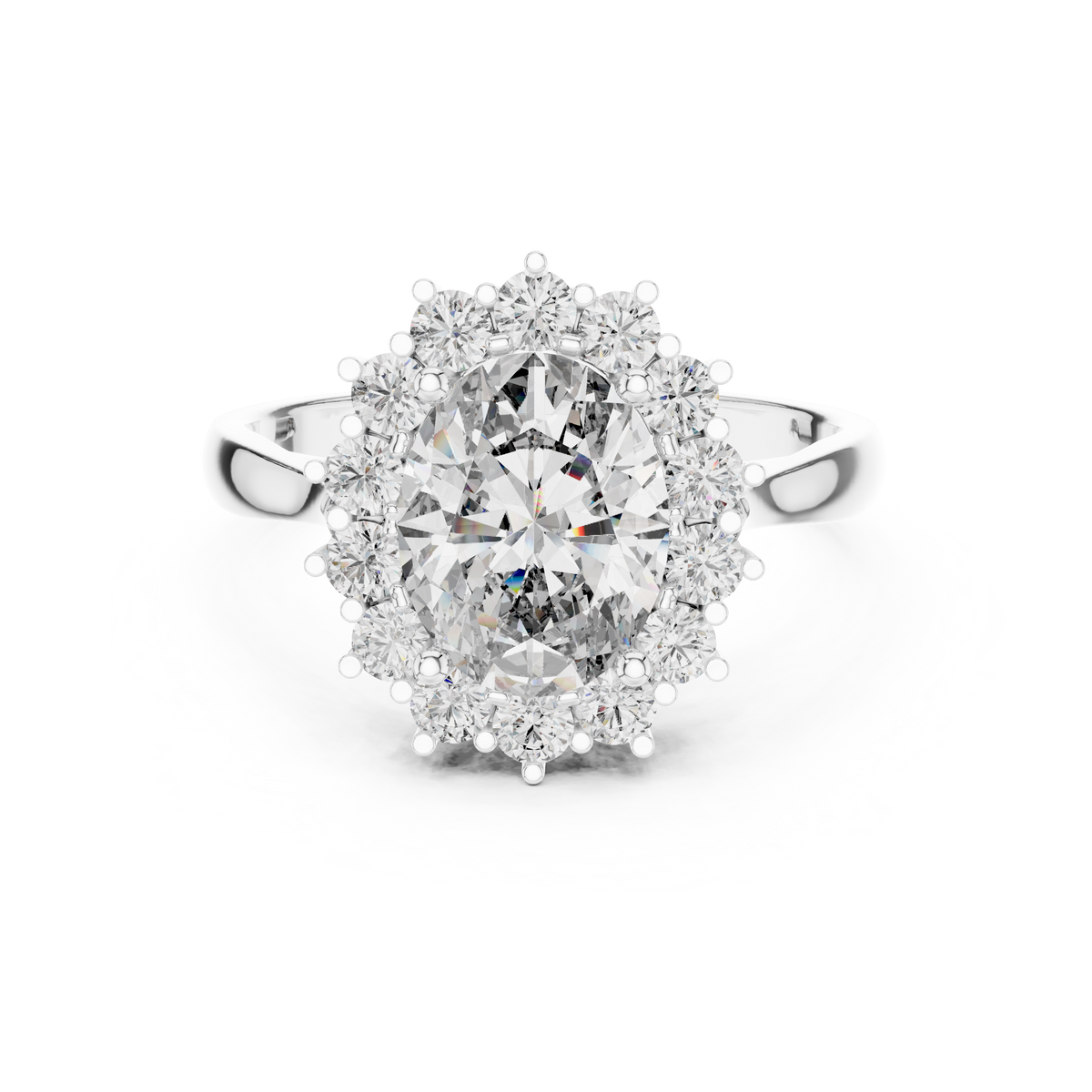 Seraphielle Oval Halo Lab Grown Diamond Engagement Ring