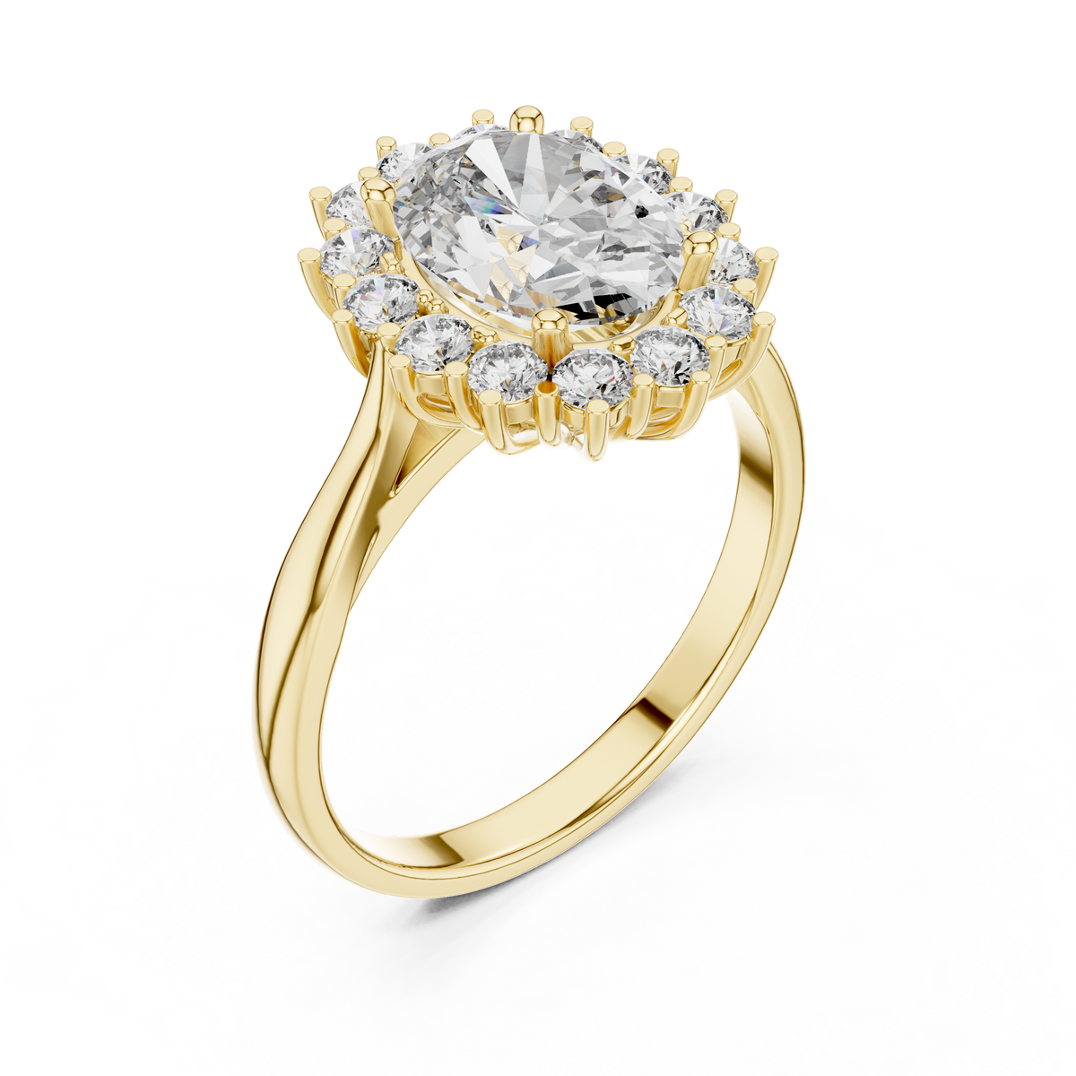 Seraphielle Oval Halo Lab Grown Diamond Engagement Ring