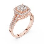 Evelisse Royale Round Halo Lab Grown Diamond Ring.