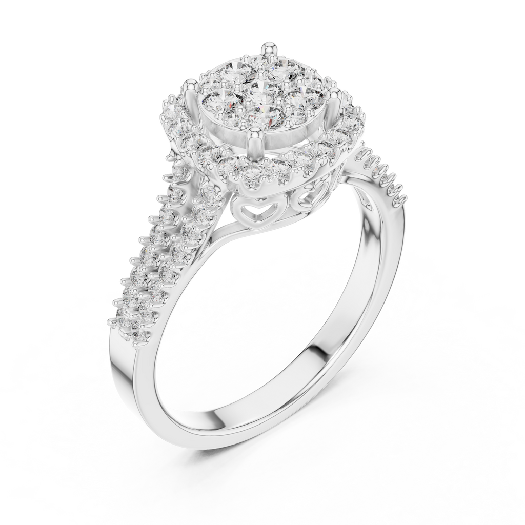 Evelisse Royale Round Halo Lab Grown Diamond Ring.