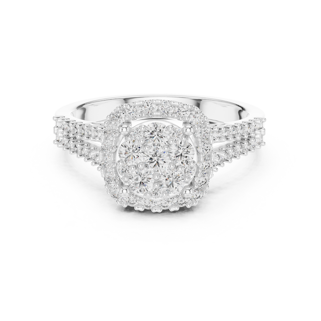 Evelisse Royale Round Halo Lab Grown Diamond Ring.