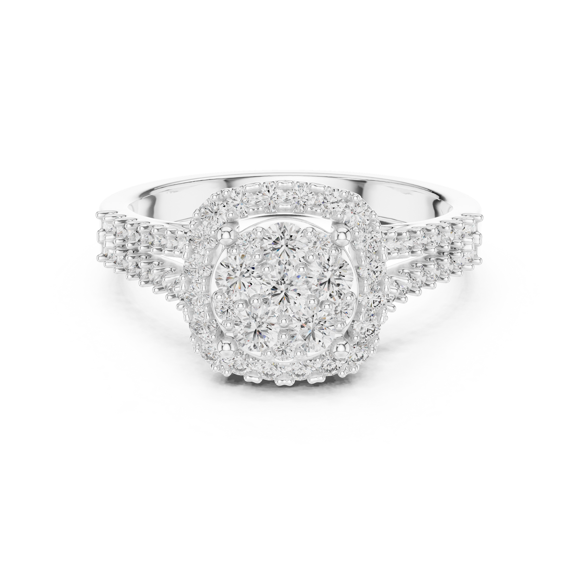 Evelisse Royale Round Halo Lab Grown Diamond Ring.