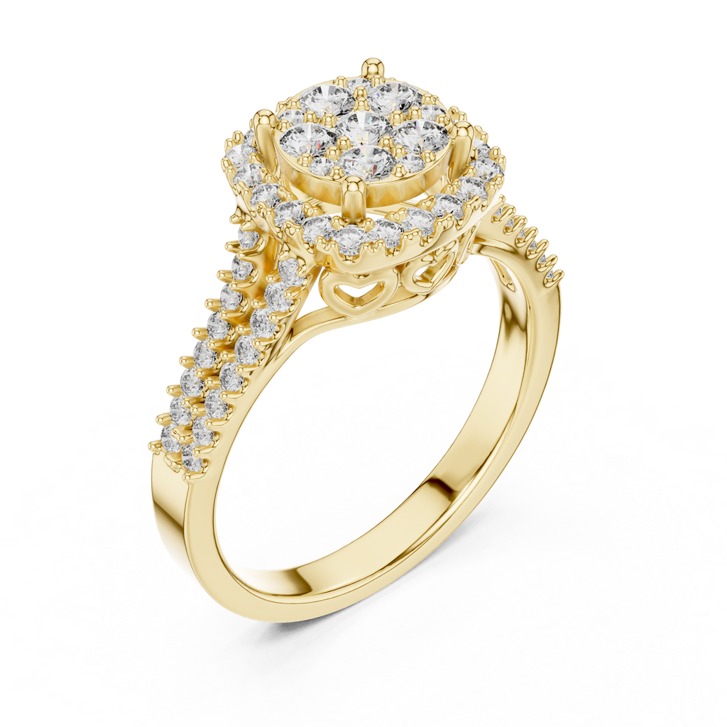 Evelisse Royale Round Halo Lab Grown Diamond Ring.