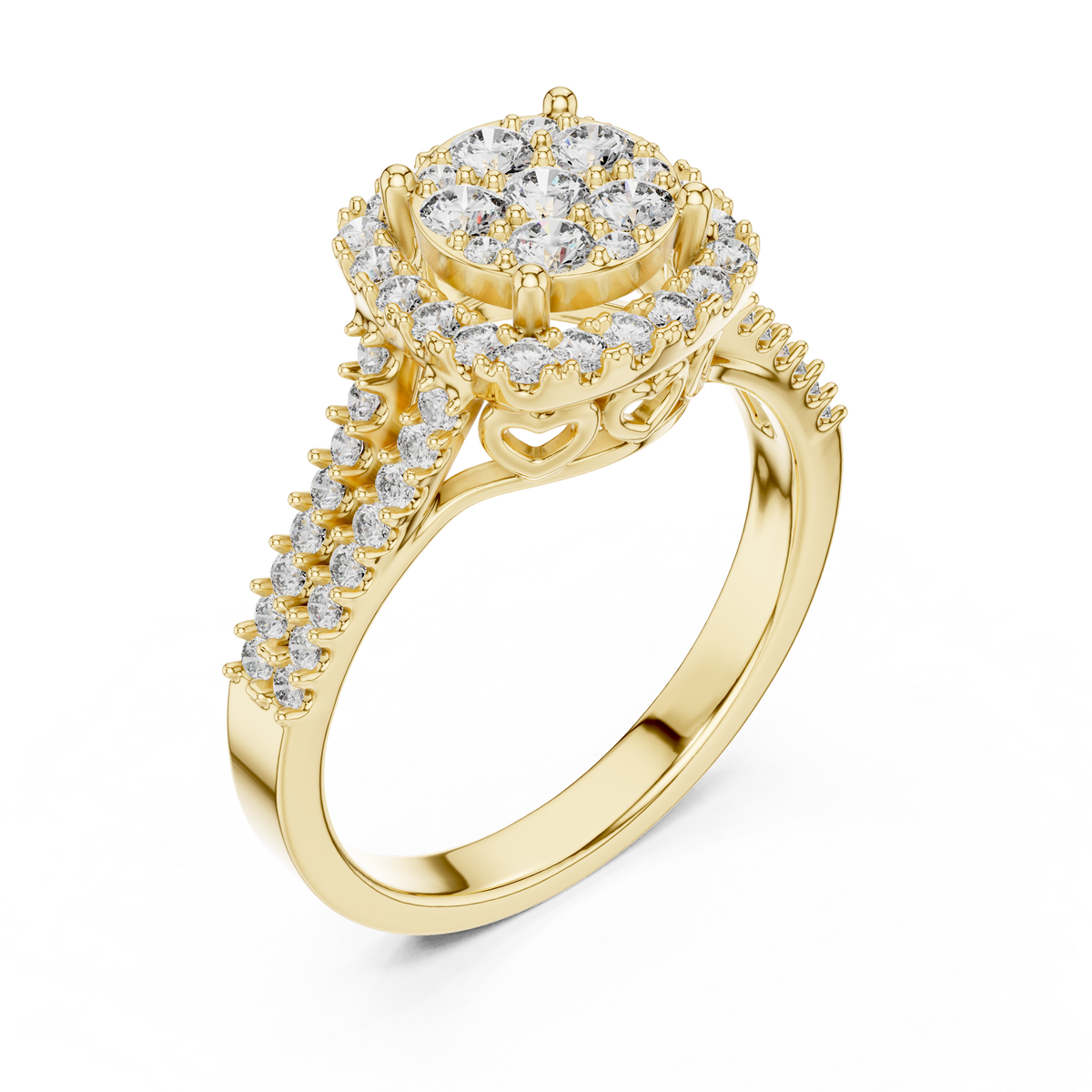 Evelisse Royale Round Halo Lab Grown Diamond Ring.