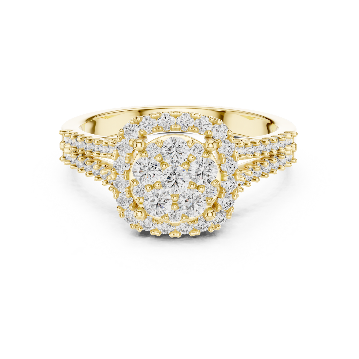 Evelisse Royale Round Halo Lab Grown Diamond Ring.