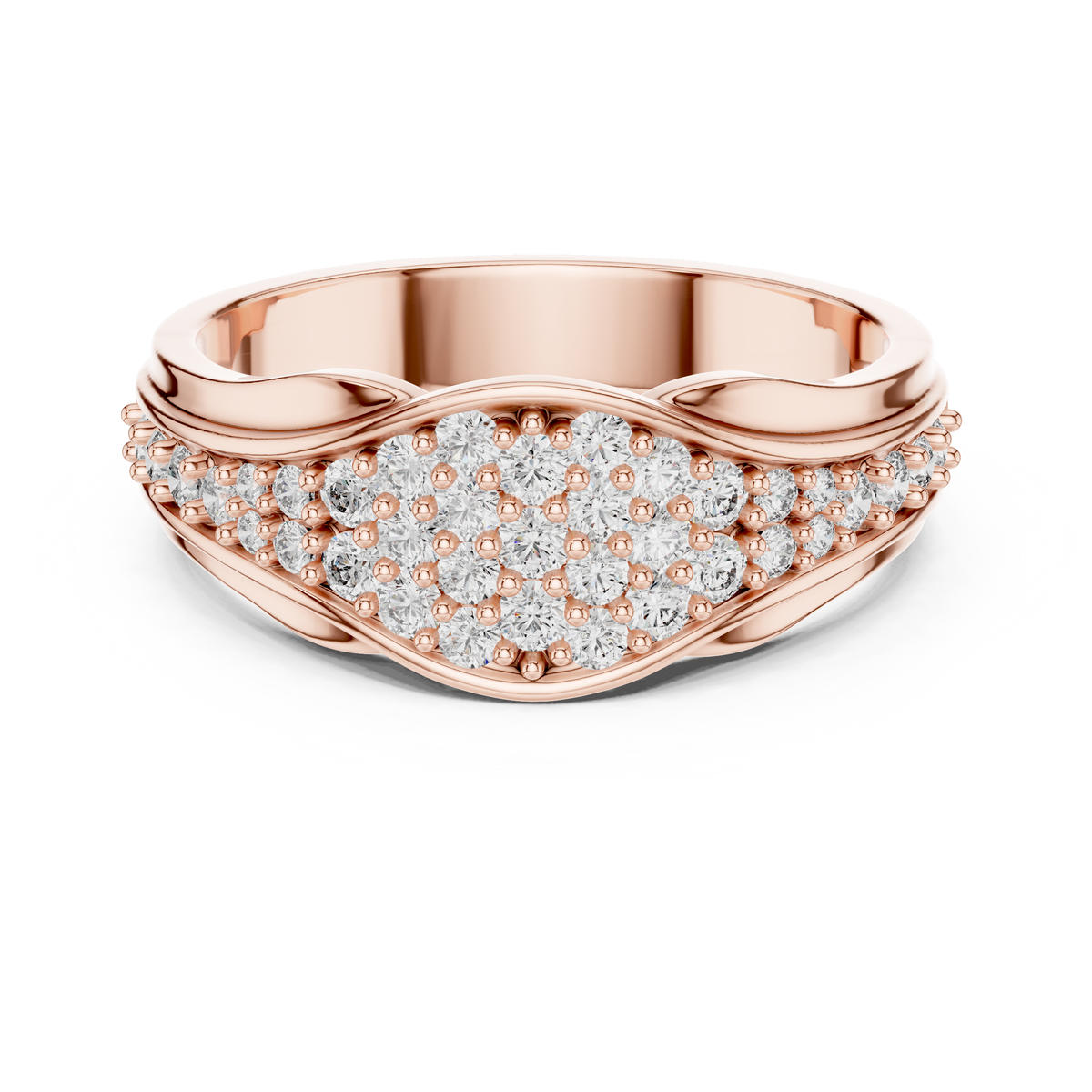 Celestine Wave Pavé Lab Grown Diamond Ring