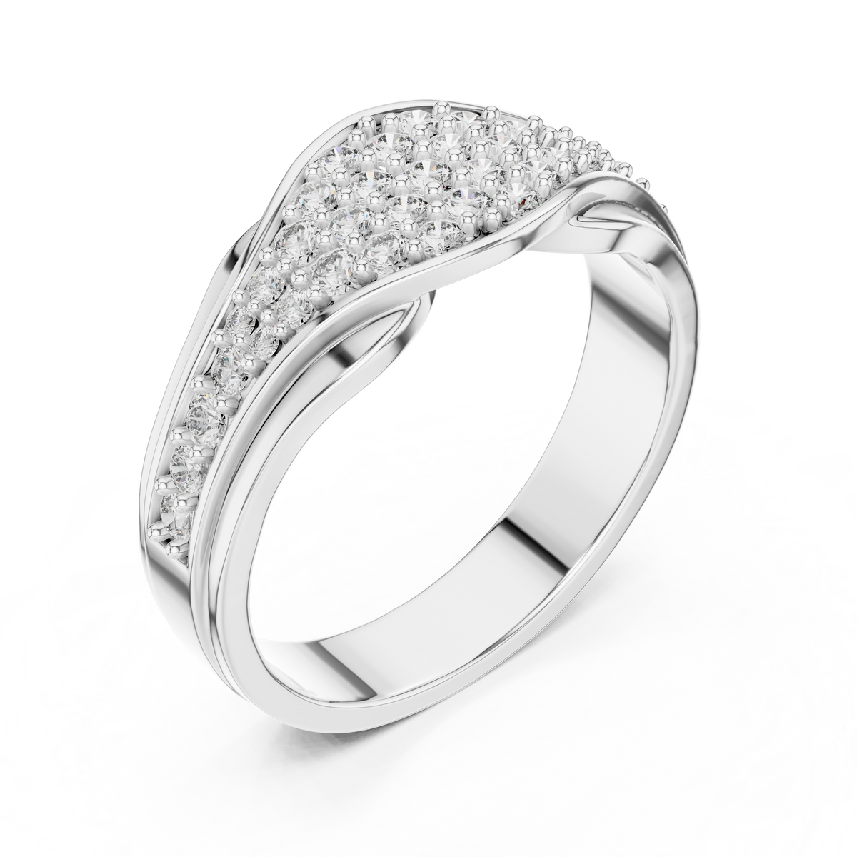 Celestine Wave Pavé Lab Grown Diamond Ring