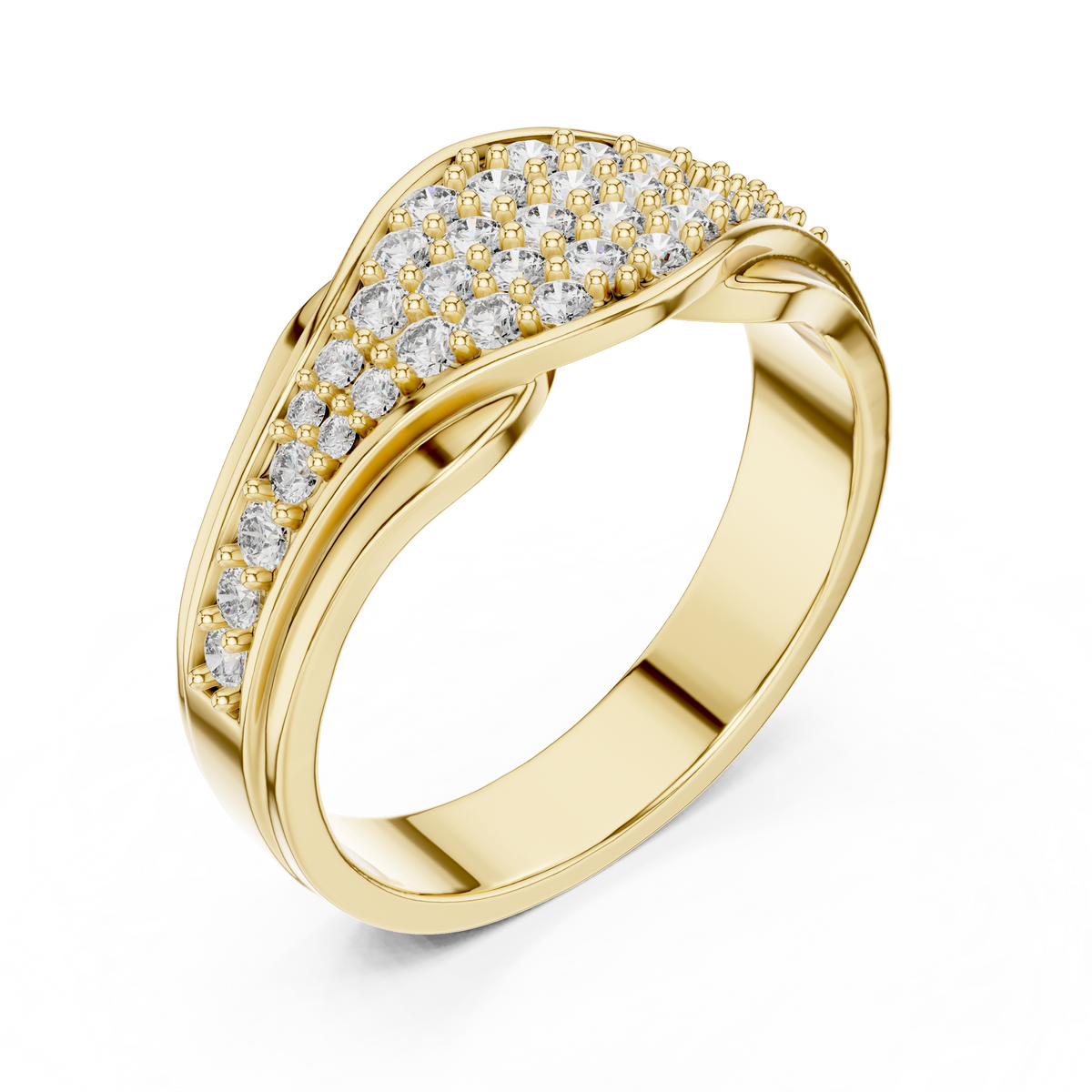 Celestine Wave Pavé Lab Grown Diamond Ring