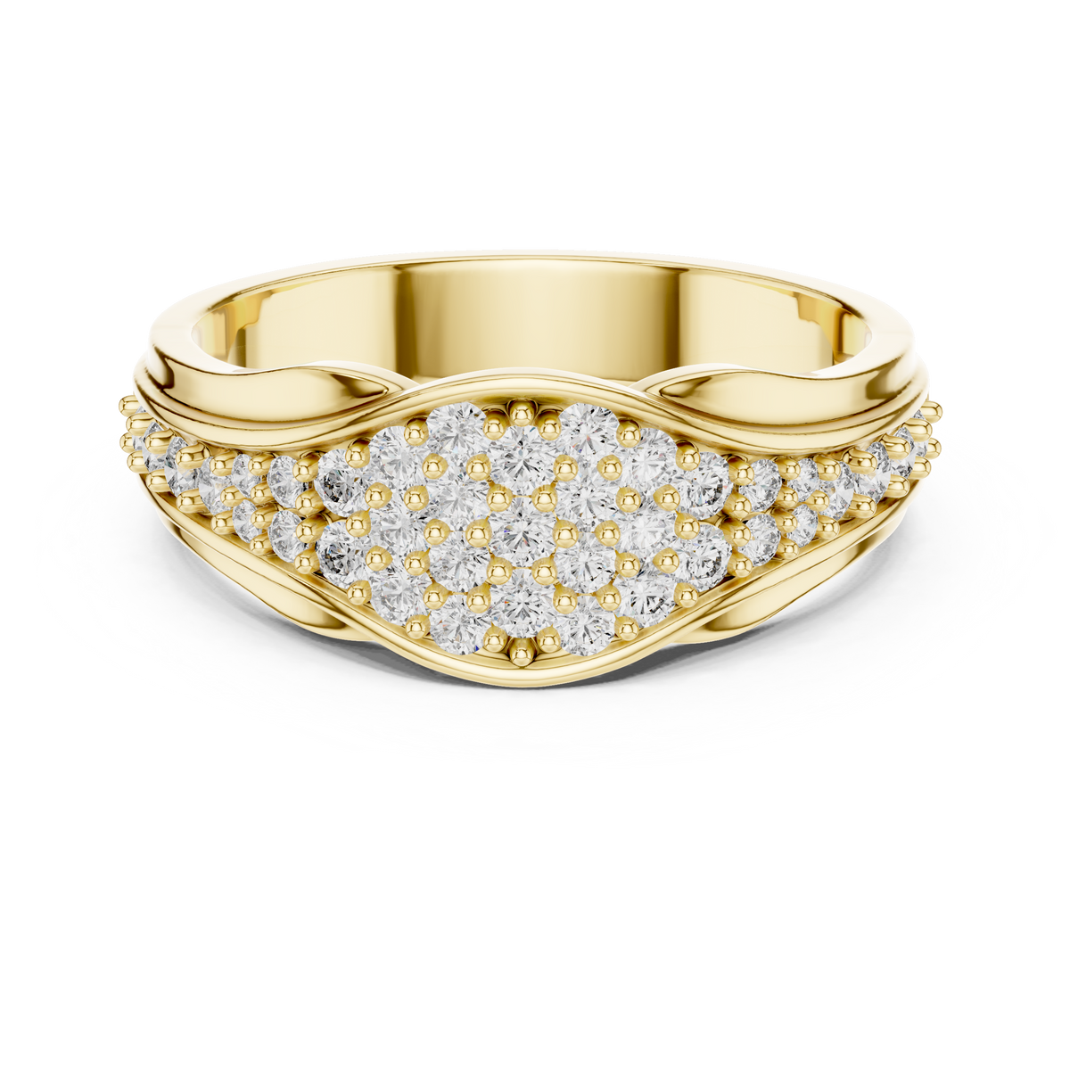 Celestine Wave Pavé Lab Grown Diamond Ring