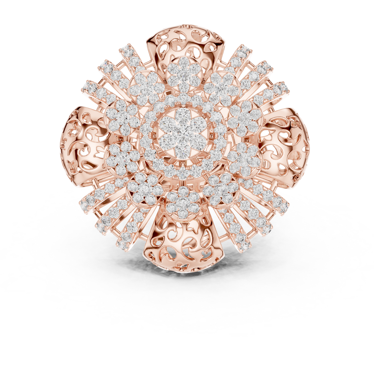 Floravelle Radiant Floral Lab Grown Diamond Statement Ring.