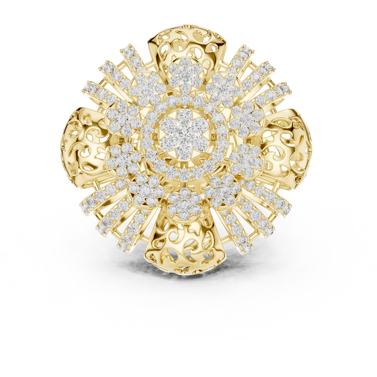 Floravelle Radiant Floral Lab Grown Diamond Statement Ring.