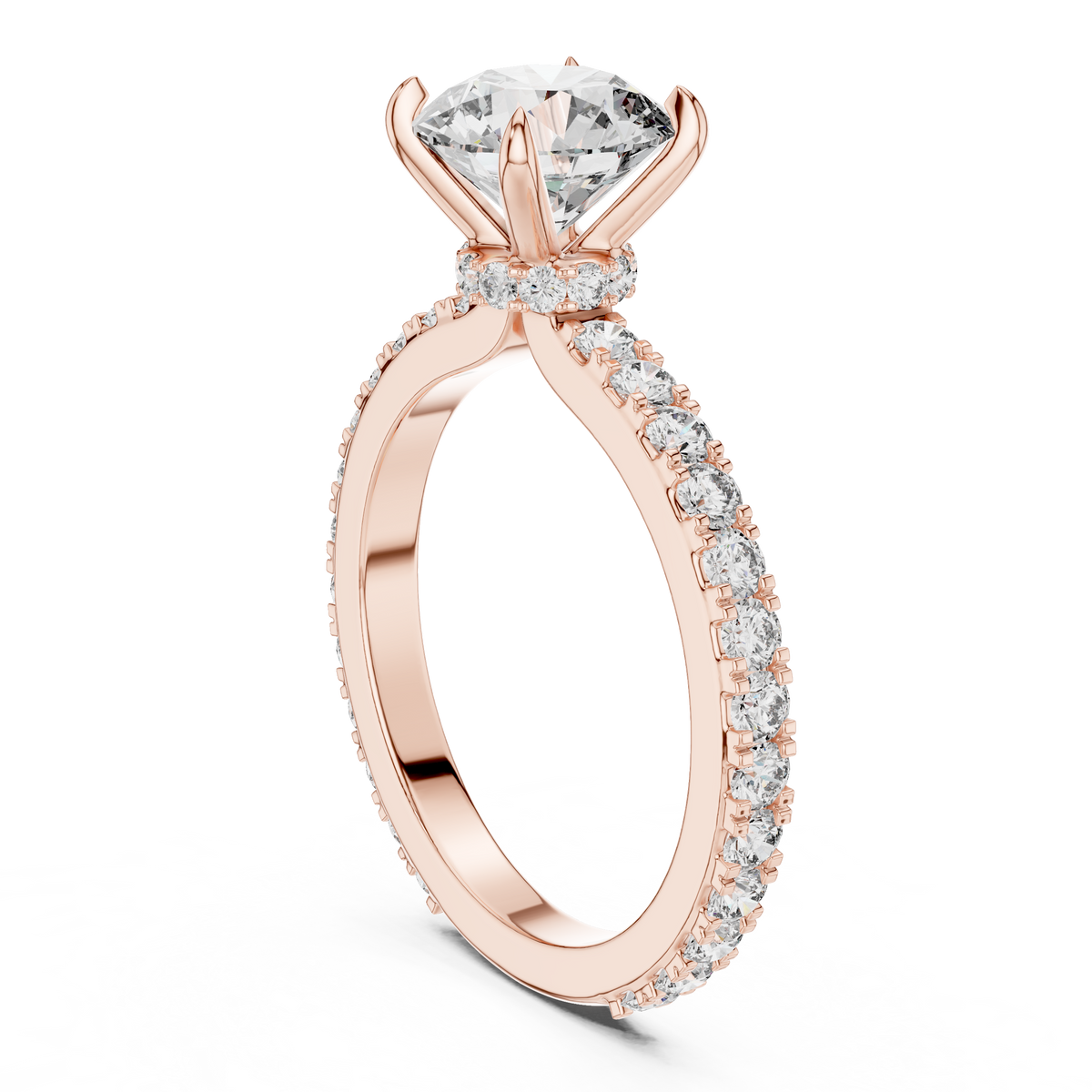 Ardelisse Round-Cut Pavé Lab Grown Diamond Engagement Ring.
