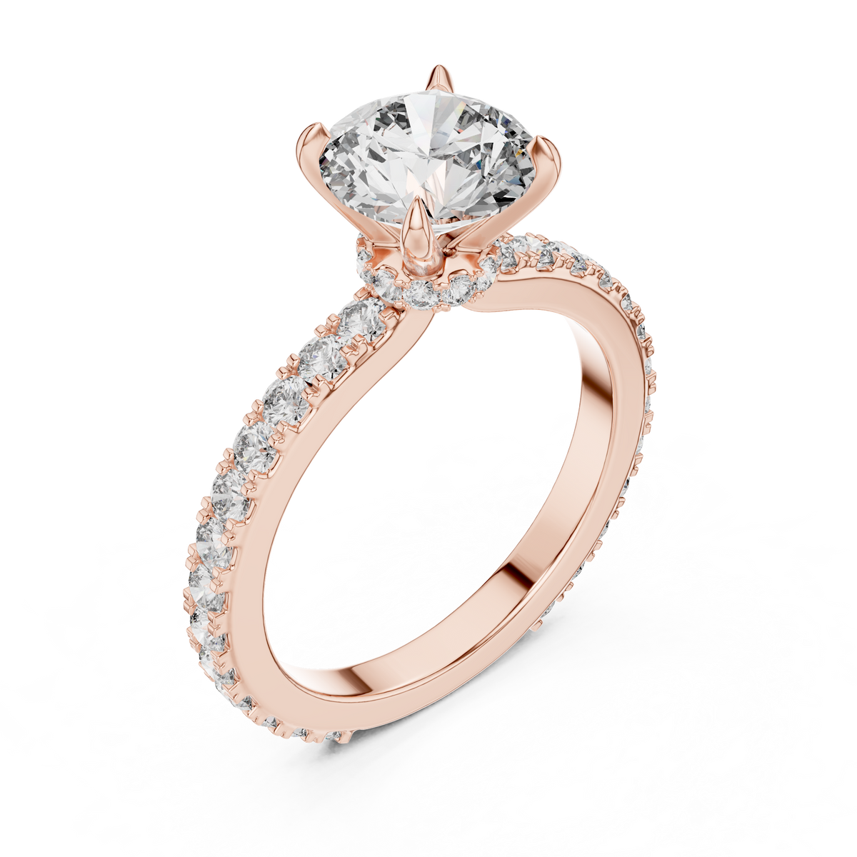 Ardelisse Round-Cut Pavé Lab Grown Diamond Engagement Ring.