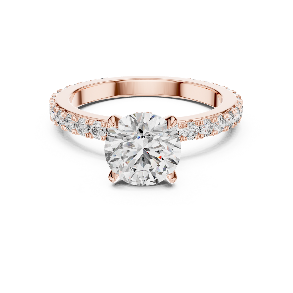 Ardelisse Round-Cut Pavé Lab Grown Diamond Engagement Ring.
