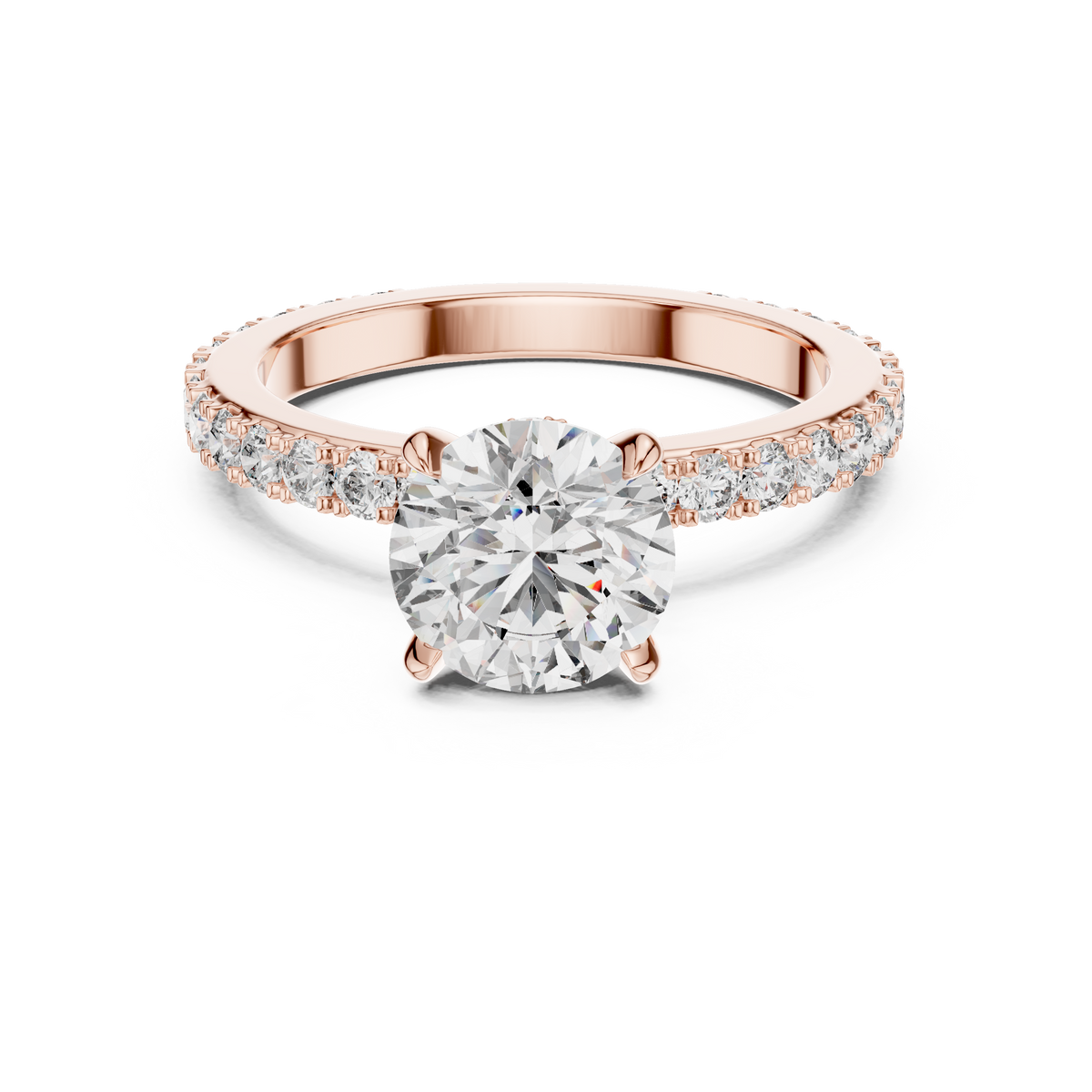 Ardelisse Round-Cut Pavé Lab Grown Diamond Engagement Ring.