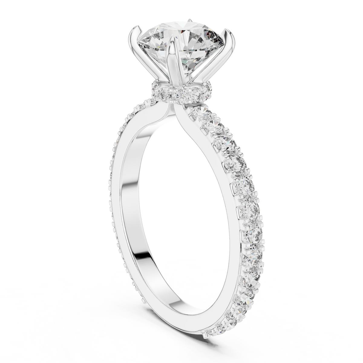 Ardelisse Round-Cut Pavé Lab Grown Diamond Engagement Ring.