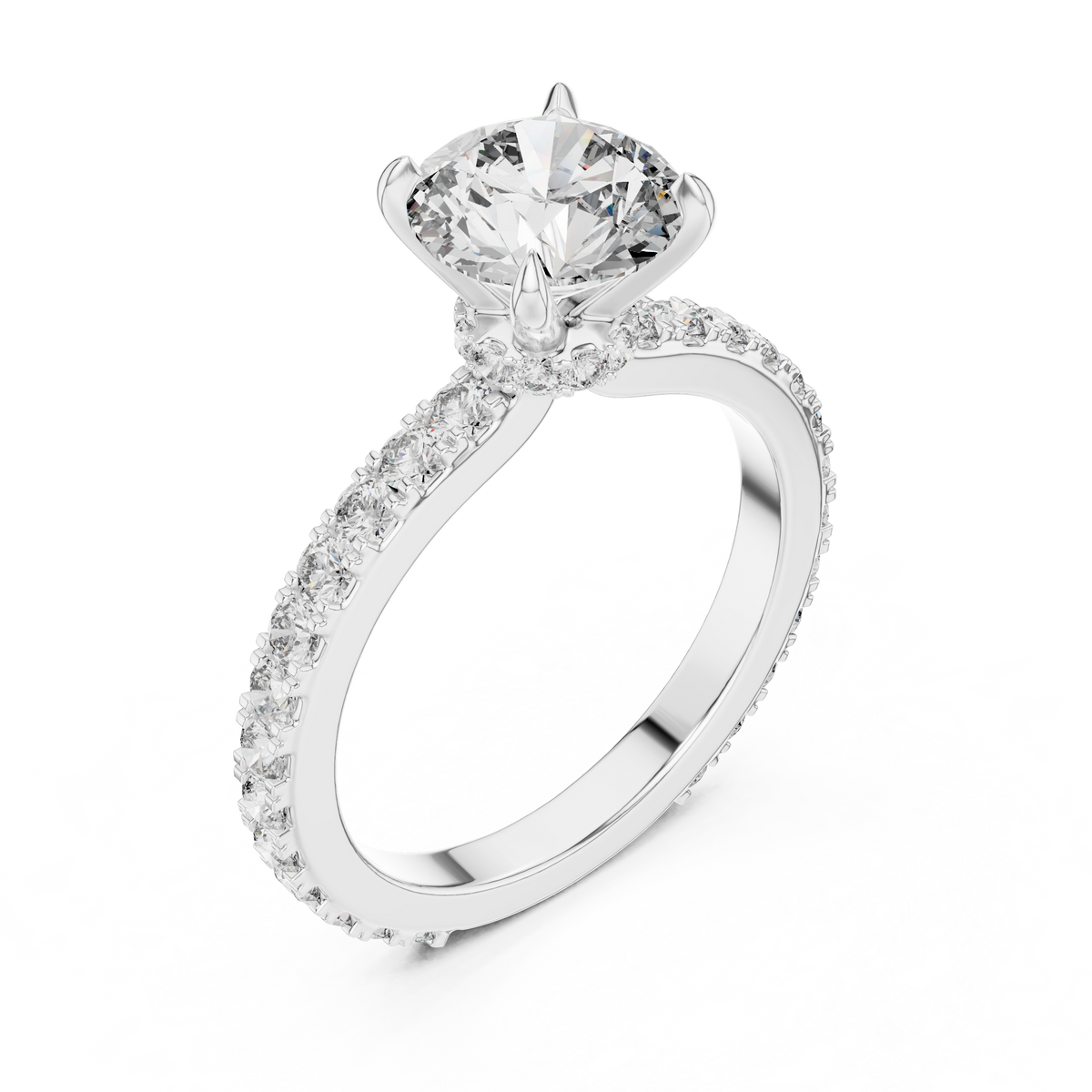 Ardelisse Round-Cut Pavé Lab Grown Diamond Engagement Ring.